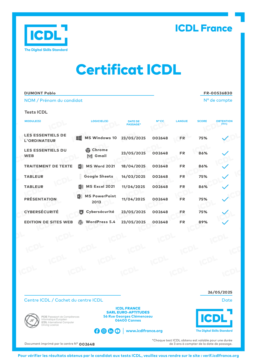 Certification ICDL