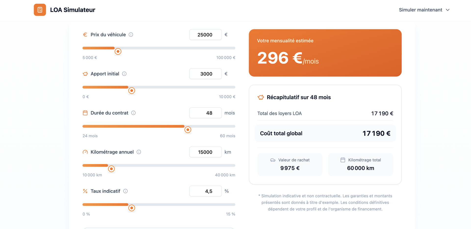 Calculateur LOA 2